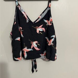 Torrid Black Camisole with Vibrant Crane Pattern size 2X